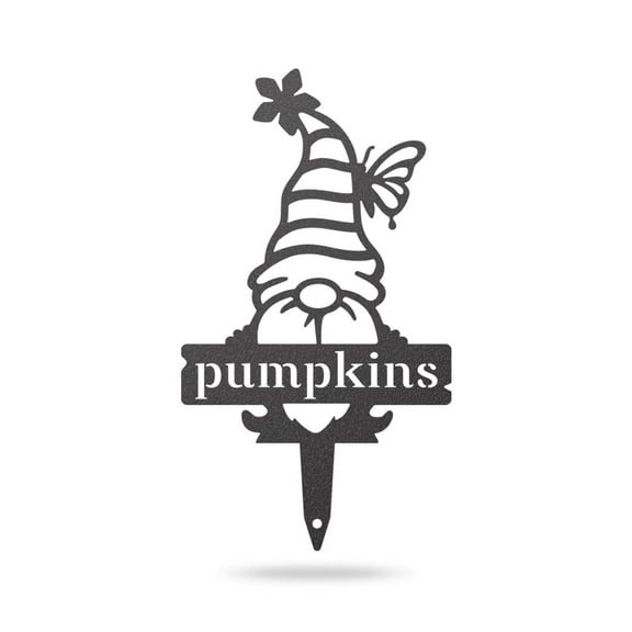 RealSteel, Garden Gnomes Metal Plant Labels, Vegetable, Herb Markers, Outdoors (PUMPKINS-Large)