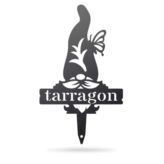 RealSteel, Garden Gnomes Metal Plant Labels, Vegetable, Herb Markers, Outdoors (TARRAGON-Large)