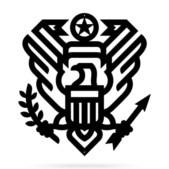 RealSteel: Great Seal Wall Art – Patriotic U.S. Eagle Emblem, Durable Indoor/Outdoor Décor, Ideal for Veterans & Patriots, Made in USA (30"/Black)