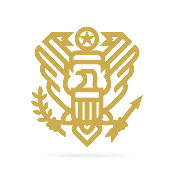RealSteel: Great Seal Wall Art – Patriotic U.S. Eagle Emblem, Durable Indoor/Outdoor Décor, Ideal for Veterans & Patriots, Made in USA (36"/Gold)