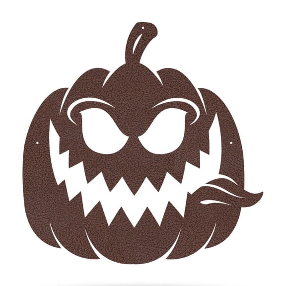 RealSteel Halloween Evil Pumpkin - Durable, No-Mess Halloween Porch Decoration (18"/ Penny Vein)