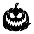 thumbnail image 1 of RealSteel Halloween Evil Pumpkin - Durable, No-Mess Halloween Porch Decoration (36"/ Black), 1 of 10