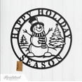 thumbnail image 1 of RealSteel: Happy Holiday Season Snowman - Festive Metal Christmas Décor for Indoor/Outdoor Use (24"/ Black), 1 of 10