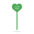 thumbnail image 1 of RealSteel Heart Message Garden Stakes – Fun & Romantic Yard Decor – I LUV YOU (5" x 13", Green), 1 of 5