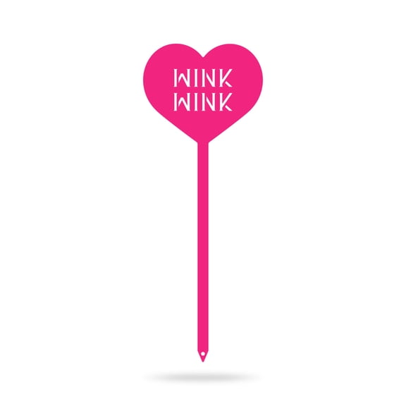 RealSteel Heart Message Garden Stakes – Fun & Romantic Yard Decor – WINK WINK (5" x 13", Pink)