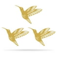 thumbnail image 1 of RealSteel Hummingbird Wall Art (3 pk) – Symbol of Love, Freedom & Joy – Handcrafted in Texas (12x18/Gold), 1 of 10