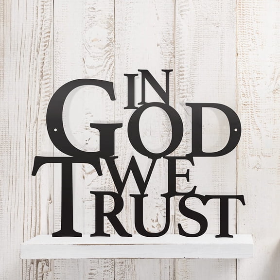 RealSteel "In God We Trust" Wall Art – Inspirational Faith Sign