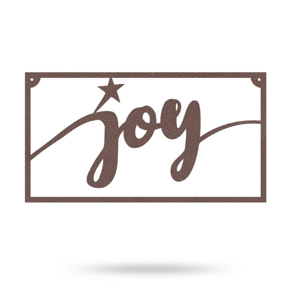 RealSteel Joy Metal Sign - Indoor/Outdoor Holiday Décor, Quality Script Wall Art with Powder-Coated Finish, Ideal for Mantles & Walls, Rust-Resistant, Made in the USA (PV)