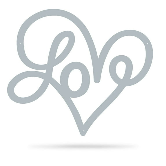 RealSteel Love Heart Metal Wall Art – Elegant Heart Décor for Home (30"/Textured Silver)
