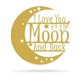 thumbnail image 1 of RealSteel "Love You to the Moon" Metal Wall Art 2nd Edition - Heartfelt Home Décor (36"/Gold), 1 of 4