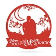 thumbnail image 1 of RealSteel "Love You to the Moon" Metal Wall Art - Heartfelt Home Décor (18"/Red), 1 of 11