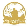 thumbnail image 1 of RealSteel "Love You to the Moon" Metal Wall Art - Heartfelt Home Décor (36"/Gold), 1 of 11