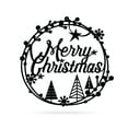 thumbnail image 1 of RealSteel: Merry Christmas Holiday Steel Sign - Festive Metal Wall Décor for Indoor/Outdoor Display (Type1/24"/ Black), 1 of 10
