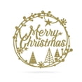 thumbnail image 1 of RealSteel: Merry Christmas Holiday Steel Sign - Festive Metal Wall Décor for Indoor/Outdoor Display (Type1/24"/ Gold), 1 of 10
