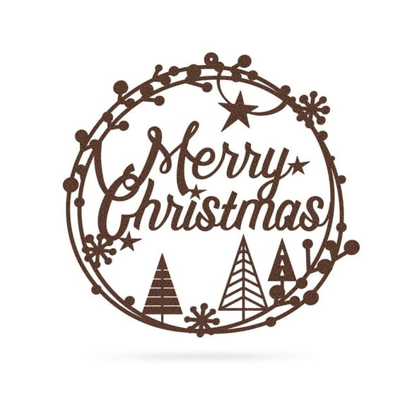 RealSteel: Merry Christmas Holiday Steel Sign - Festive Metal Wall Décor for Indoor/Outdoor Display (Type1/24"/ Penny Vein)