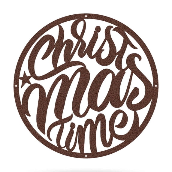 RealSteel: Merry Christmas Holiday Steel Sign - Festive Metal Wall Décor for Indoor/Outdoor Display (Type2/30"/ Penny Vein)