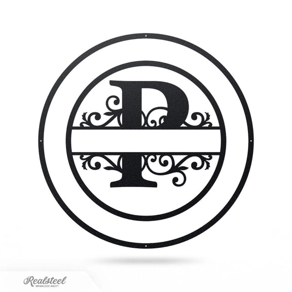 RealSteel Metal Elegant Personalized Name Monogram - Letter P (Black, 36")