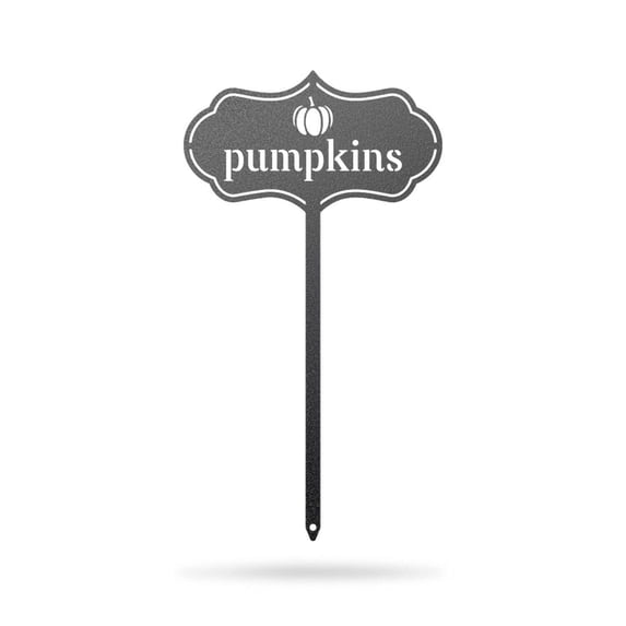 RealSteel: Metal Plant Labels for Vegetable & Herb Gardens, 45 Unique Garden Markers with Stakes, Durable Outdoor Rust-Resistant Design (PUMPKINS)