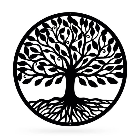 RealSteel Metal Tree of Life Home Decor (Black, 18")