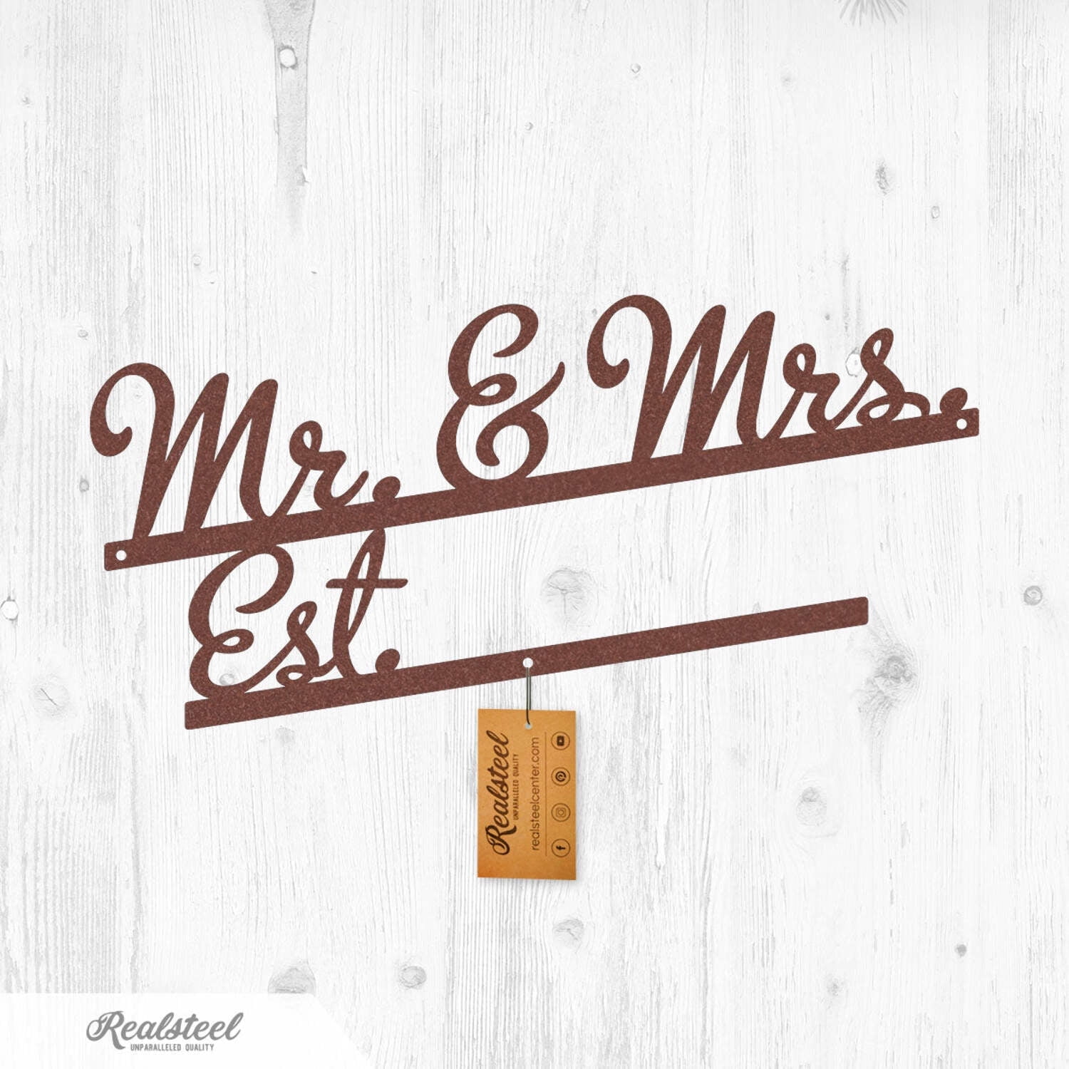 RealSteel Mr & Mrs Wall Art Monogram – Personalized Metal Sign for ...