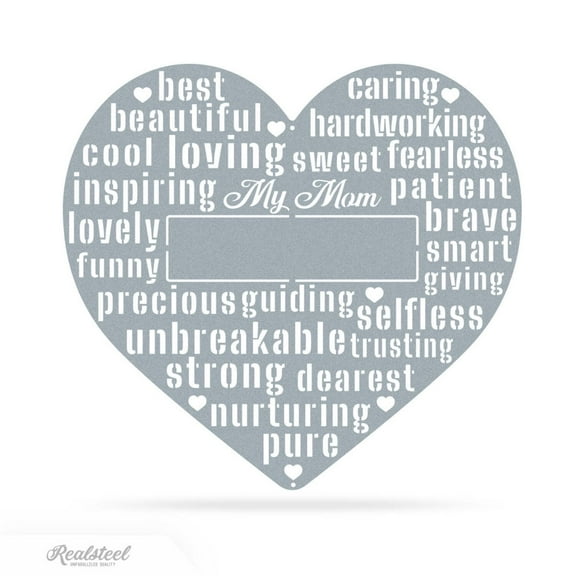 RealSteel My Mom Monogram – Personalized Metal Wall Art with Inspirational Words – Gift for Mom & Grandma (TS, 36")