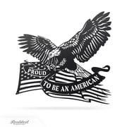 RealSteel Proud To Be An American Eagle Metal Wall Art Black, 29" x 30"