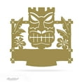 thumbnail image 1 of RealSteel Tiki Mask Monogram – Personalized Tropical Metal Wall Art for Patios, Bars & Beach Homes (Gold - 34x36), 1 of 8