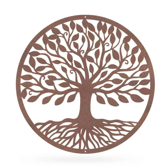 RealSteel, Tree of Life Home Decor, Metal Wall Art, Indoor Outdoor Decorations, Perfect as Housewarming, Wedding, Birthday or Anniversary Gifts (18"/Rust)