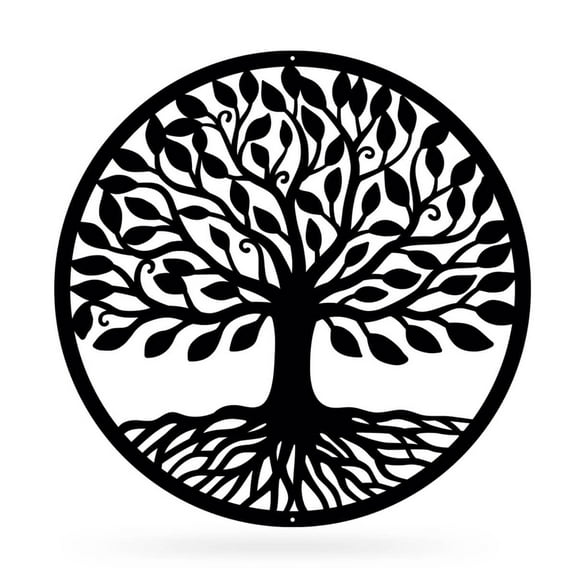RealSteel, Tree of Life Home Decor, Metal Wall Art, Indoor Outdoor Decorations, Perfect as Housewarming, Wedding, Birthday or Anniversary Gifts (24"/Black)