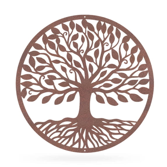 RealSteel, Tree of Life Home Decor, Metal Wall Art, Indoor Outdoor Decorations, Perfect as Housewarming, Wedding, Birthday or Anniversary Gifts (24"/Rust)