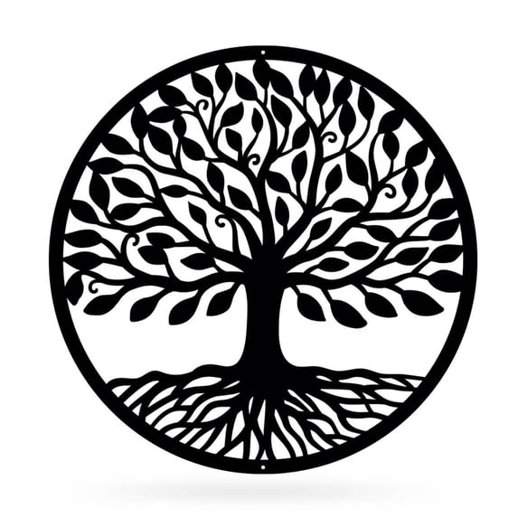 RealSteel, Tree of Life Home Decor, Metal Wall Art, Indoor Outdoor Decorations, Perfect as Housewarming, Wedding, Birthday or Anniversary Gifts (36"/Black)