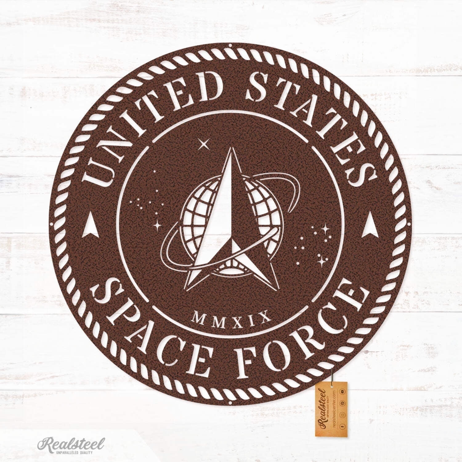 RealSteel US Military Branch Wall Art - Army, Navy, Air Force, Marine Corps, Coast Guard & Space Force (SpaceForce/ Penny Vein)