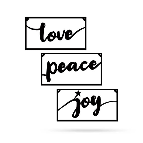 RealSteel Warmest Wishes Trio Metal Sign (Black, 15")