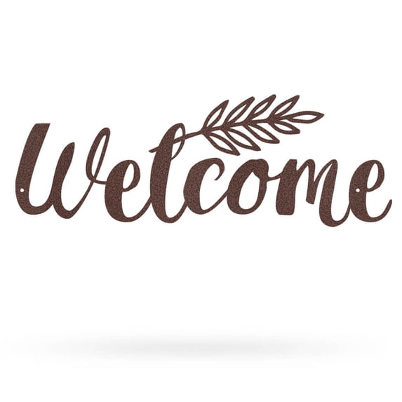 RealSteel Welcome Sign - Metal Welcome Décor for Home, Garden, or Porch (17"/PV)