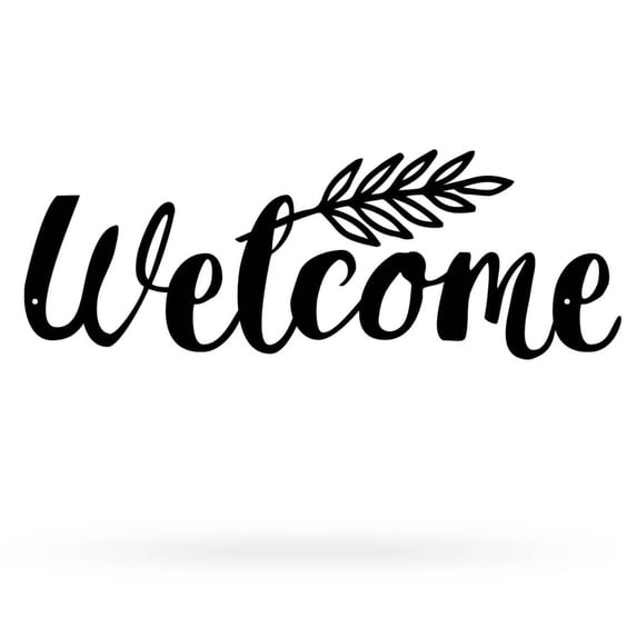 RealSteel Welcome Sign - Metal Welcome Décor for Home, Garden, or Porch (24"/B)