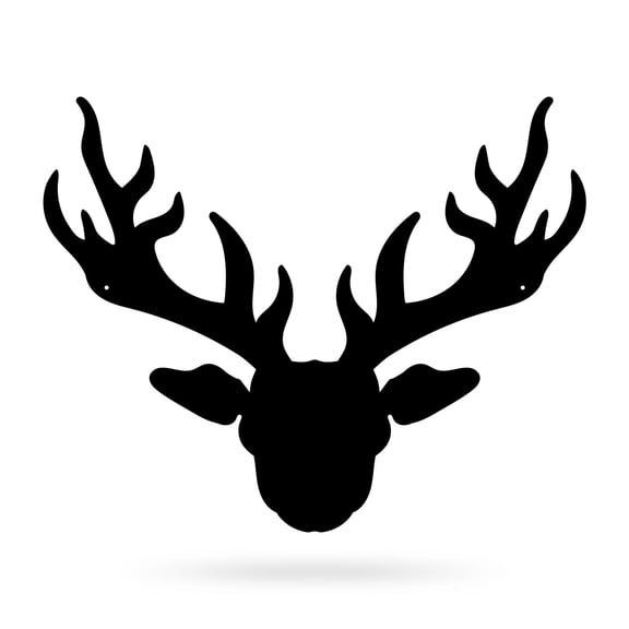 RealSteel Wild Deer Metal Wall Art - Rustic Cabin & Lodge Decor (20"/ Black)