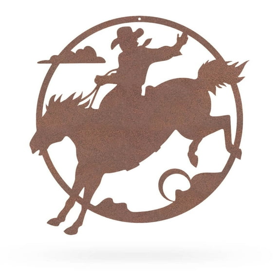 RealSteel Wild West Wall Décor - Rustic Western Metal Art (14"/ Rust)