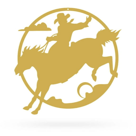 RealSteel Wild West Wall Décor - Rustic Western Metal Art (24"/ Gold)