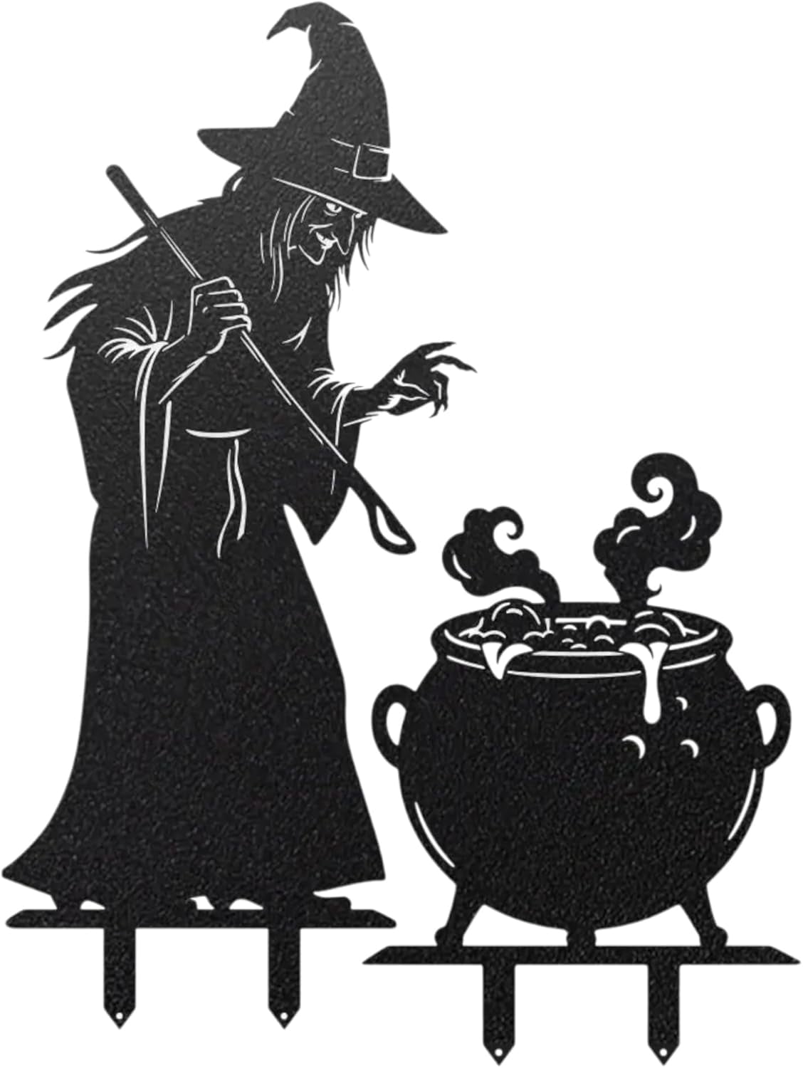 RealSteel Witch & Cauldron Halloween Garden Stake – Spooky Outdoor ...