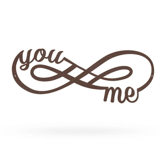RealSteel You + Me for Infinity Wall Décor Sign – Romantic Metal Art, Indoor/Outdoor (24"/ Penny Vein)