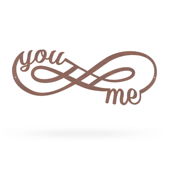 RealSteel You + Me for Infinity Wall Décor Sign – Romantic Metal Art, Indoor/Outdoor (30"/ Rust)