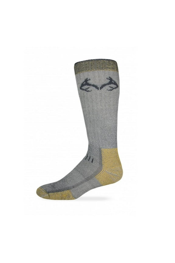 794 Uplander Heavyweight Merino Wool Boot Socks, Grey/Gold