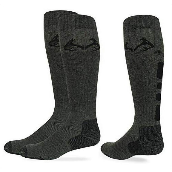 RealTree 9780 Ultra-Dri All Season Medium Weight Tall Boot Socks, Olive, L