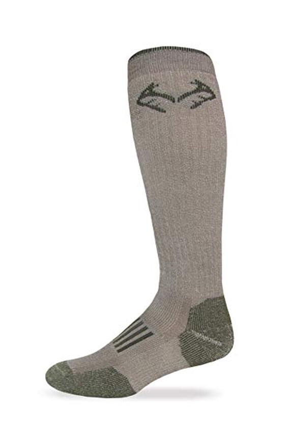 9806 Heavyweight Merino Wool Tall All Season Boot Socks, Tan/Olive