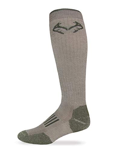 9806 Heavyweight Merino Wool Tall All Season Boot Socks, Tan/Olive