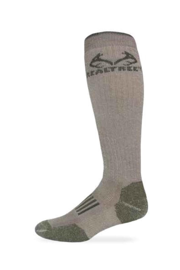 9806 Heavyweight Merino Wool Tall All Season Boot Socks, Tan/Olive