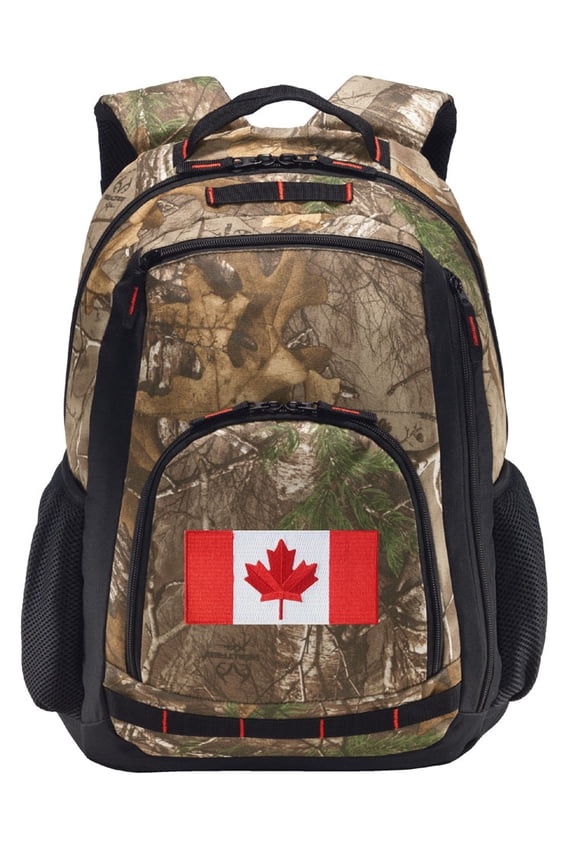 RealTree Camo Canadian Flag Backpack Canada Flag Camo Backpack with Laptop Computer Section