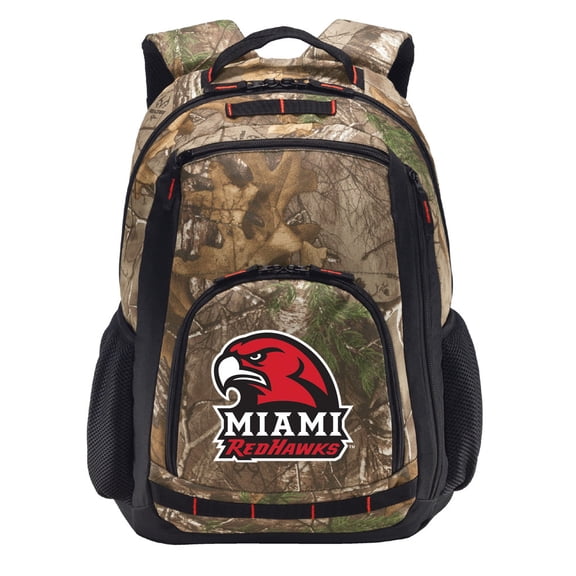 RealTree Camo Miami University Backpack Miami Redhawks Camo Backpack with Laptop Computer Section