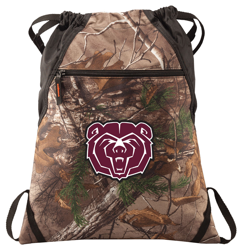 RealTree Camo Missouri State University Cinch Pack Backpack Official Missouri State University Camo Drawstring Backpack for Him or Her - image 1 of 2