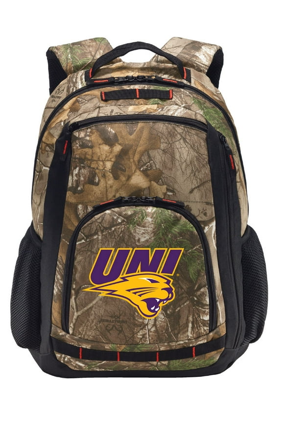 RealTree Camo Northern Iowa Backpack UNI Camo Backpack with Laptop Computer Section